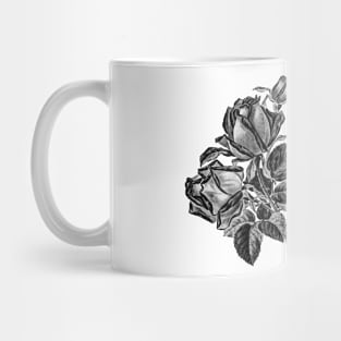 Valentine with Black Rose Flowers Bouquet Mug